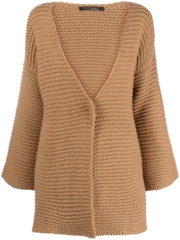 incentive! cashmere open-front cashmere cardigan - brown