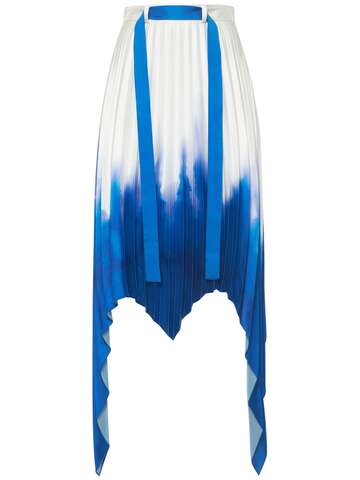 AZ FACTORY X THEBE MAGUGU Asymmetric Pleated Midi Skirt in blue / white