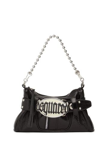 DSQUARED2 Gothic Belted Leather Shoulder Bag in black