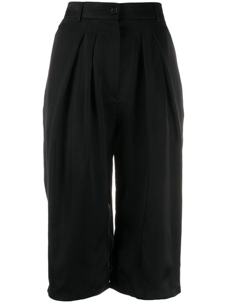 Rochas pleated knee-length shorts in black