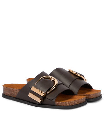Khaite Thompson leather sandals in brown