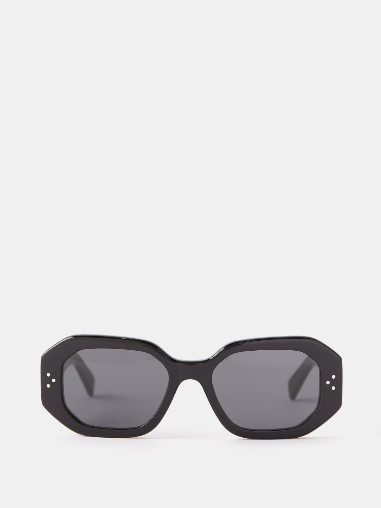 Celine Eyewear - Square Acetate Sunglasses - Womens - Black Grey