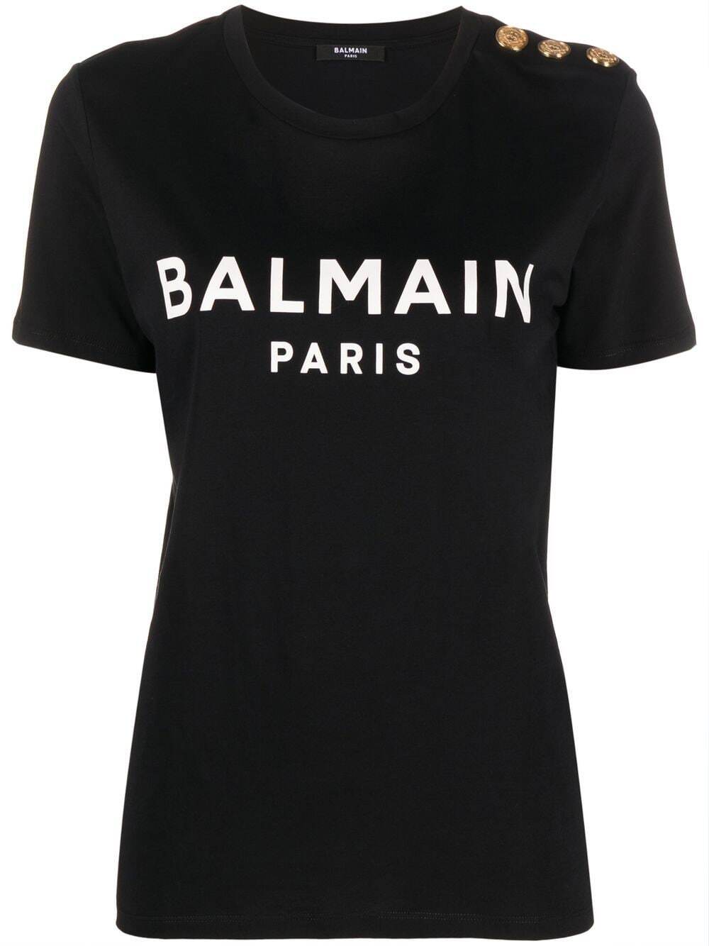 Balmain three-button logo-print T-shirt - Black