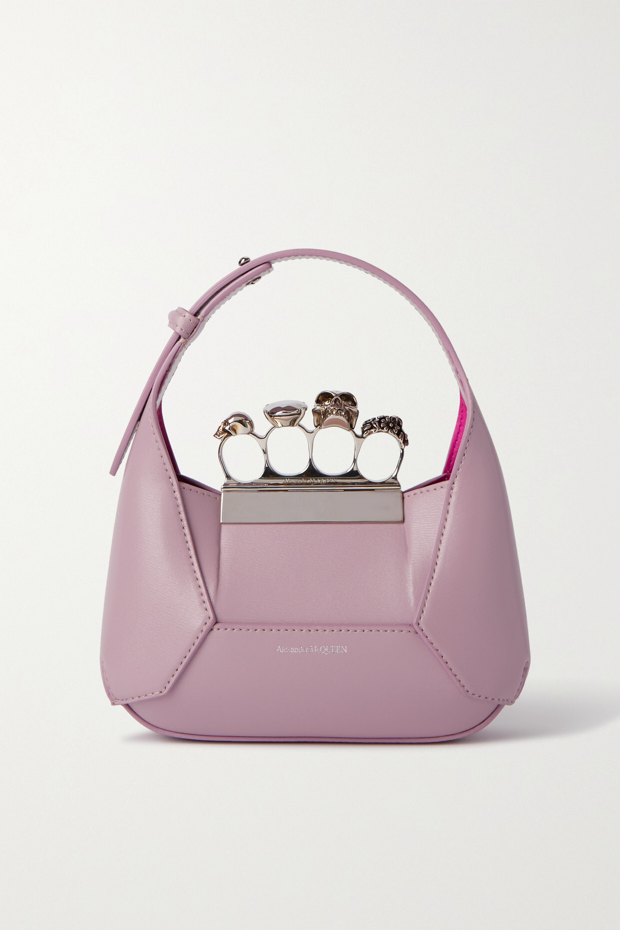 Alexander McQueen - Mini Embellished Leather Shoulder Bag - Pink