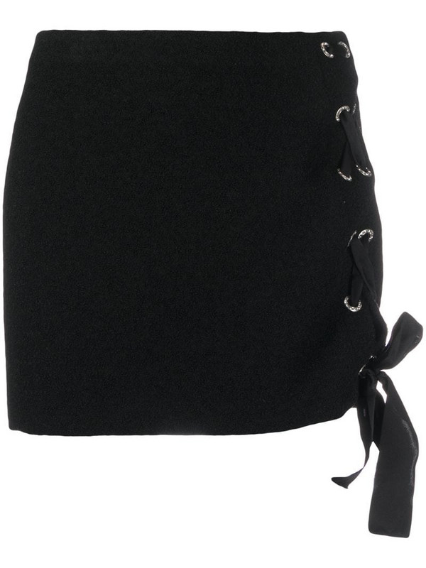 Alessandra Rich lace-up mini skirt in black