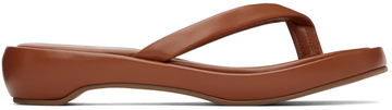 LÉMÉLS Tan Thong Flat Sandals in brown