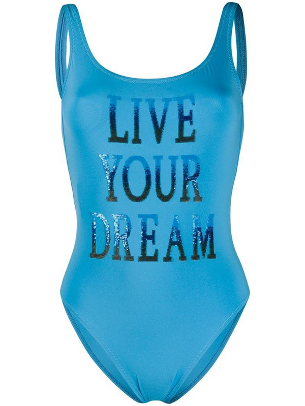 Alberta Ferretti Live Your Dreams swimsuit in blue