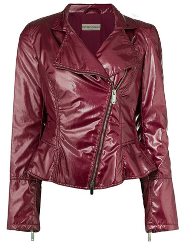 Giorgio Armani Pre-Owned 1990's varnished biker jacket in pink