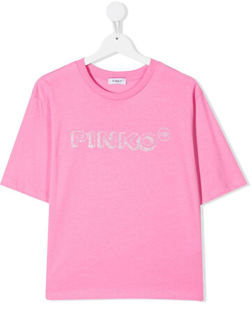 Pinko Kids TEEN logo-print T-shirt in pink