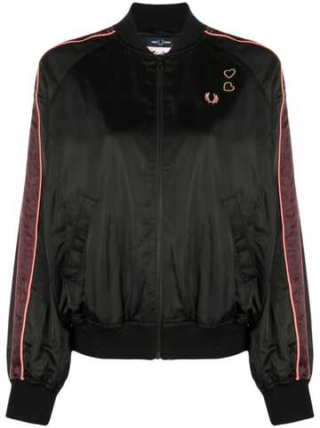 fred perry x amy winehouse foundation logo-embroidered bomber jacket - black