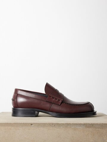 lanvin - medley leather loafers - mens - brown