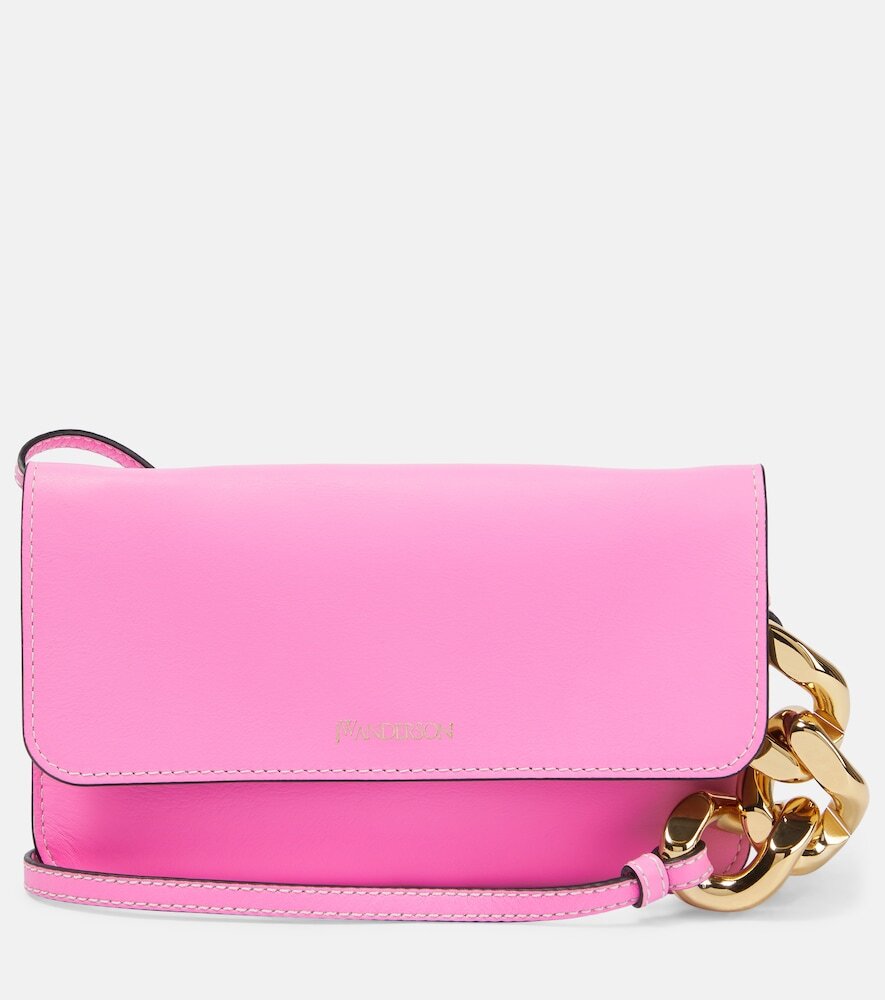 JW Anderson Leather phone pouch in pink