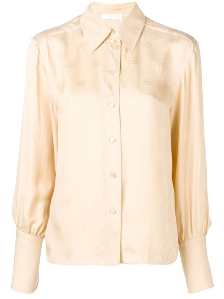 Chloé embroidered shirt in neutrals