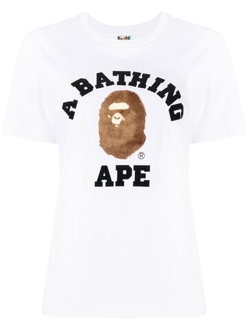 A BATHING APE® A BATHING APE® logo-appliqué T-shirt - White