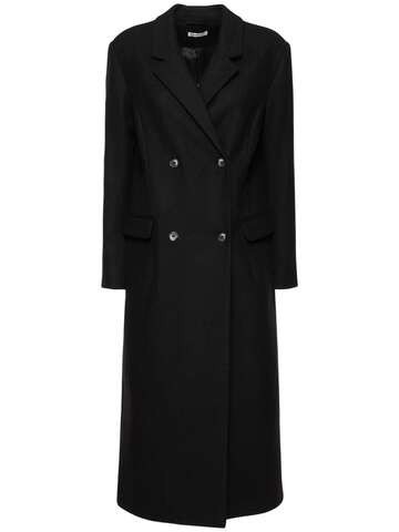 DESIGNERS REMIX Milano Double Breasted Long Coat in black