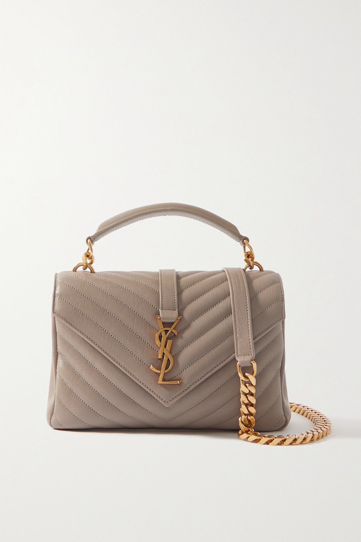 SAINT LAURENT - Cassandre Quilted Leather Tote - Gray