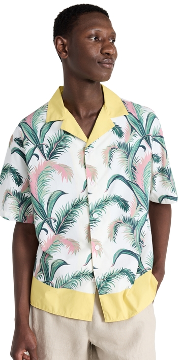 maison kitsune palm front print resort shirt multico design xl