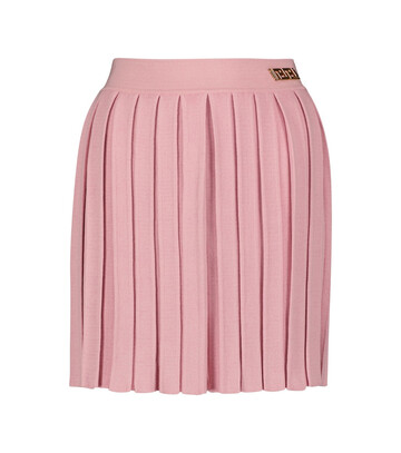 Versace Pleated silk and cotton miniskirt in pink