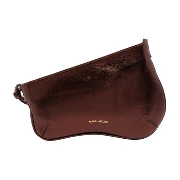 Manu Atelier Mini curved shoulder bag in brown