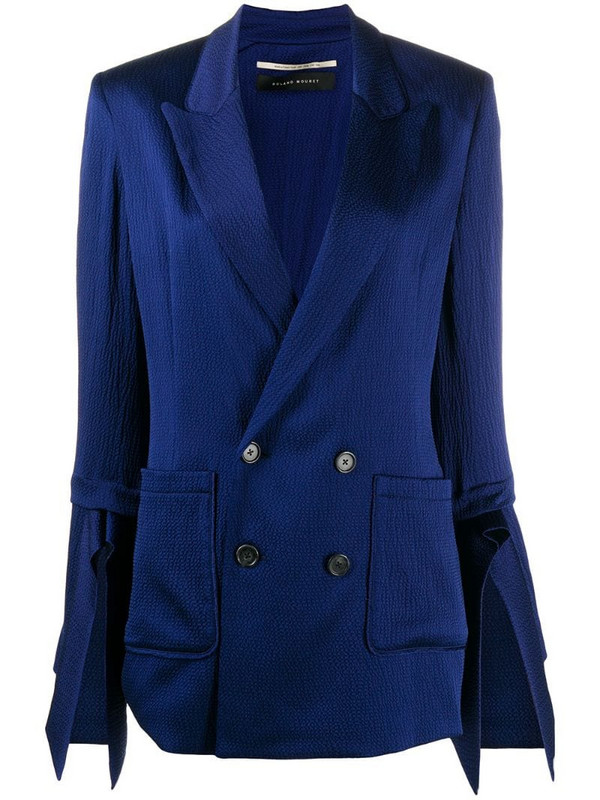 Roland Mouret double-breasted fitted blazer in blue