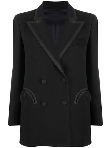 Blazé Milano double-breasted silk blazer in black