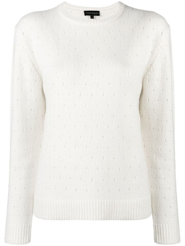Cashmere In Love cashmere perforated pattern jumper in white