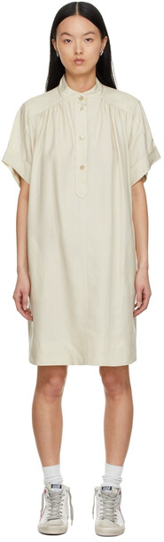 Isabel Marant Etoile Off-White Byriam Shirt Dress in ecru