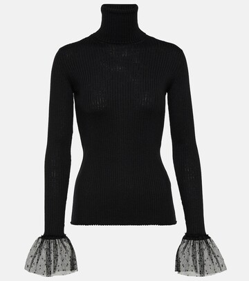 redvalentino wool-blend turtleneck sweater in black