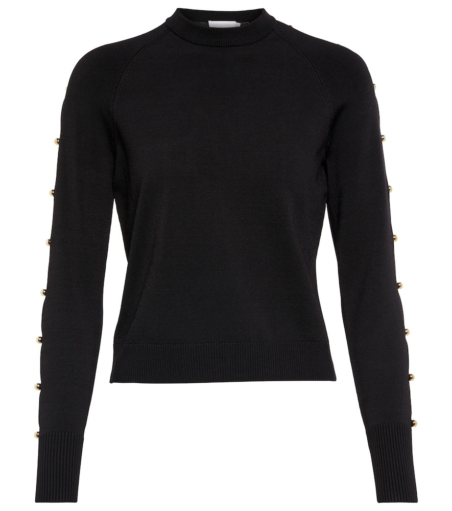 Jonathan Simkhai Geneva embellished sweater in black