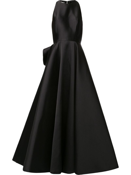 Azzi & Osta ruffled-back satin ball gown in black