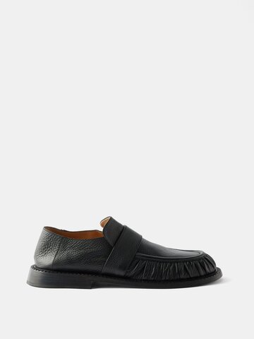 marsèll - alluce gathered grained-leather loafers - mens - black