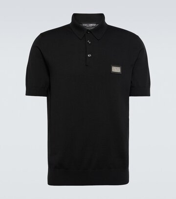 dolce&gabbana wool polo shirt in black