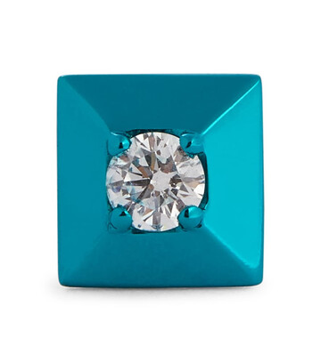 EÉRA Mini 18kt white gold single earring with diamond in blue