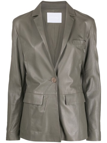 drome single-breasted leather blazer - green
