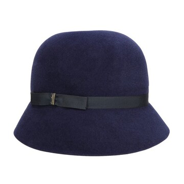Borsalino Velour Cloche Hat in blue