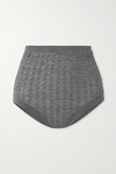 Totême - Cable-knit Wool Shorts - Gray