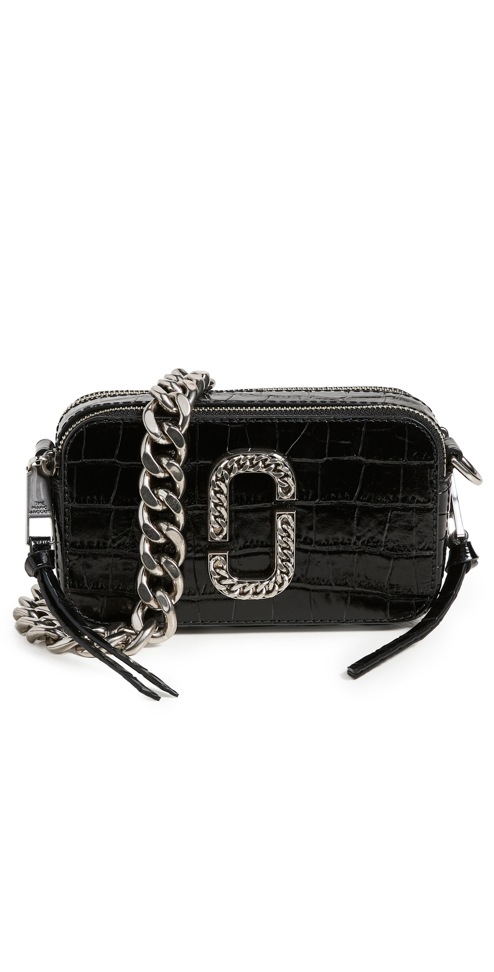 Marc Jacobs Snapshot Croc Embossed Camera Bag in black