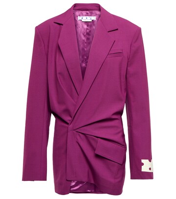 Off-White Blazer wool-blend minidress in purple