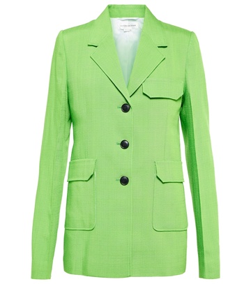 victoria beckham single-breasted blazer in green