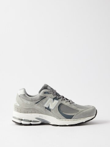 new balance - 2002r suede and mesh trainers - womens - grey multi