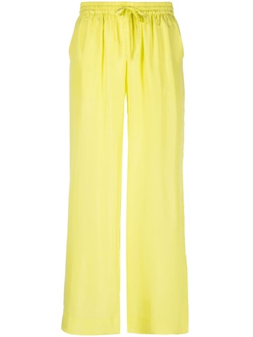 p.a.r.o.s.h. p.a.r.o.s.h. wide leg silk drawstring trousers - yellow