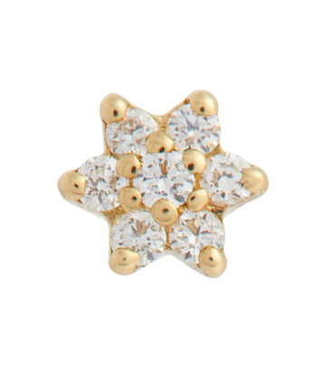 maria tash flower 18kt gold single earring with diamonds