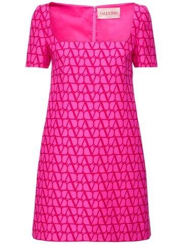 VALENTINO Crepe Couture Logo Mini Dress in pink