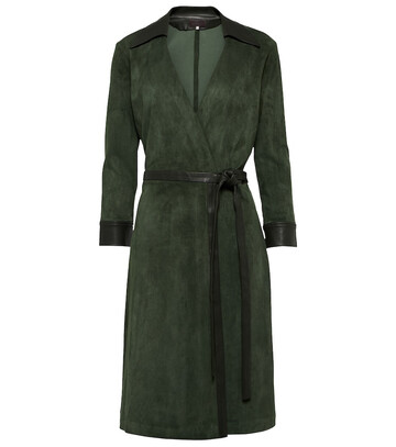 Stouls Ross suede wrap midi dress in green