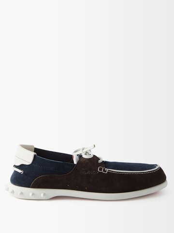christian louboutin - geromoc suede loafers - mens - navy