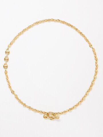hoorsenbuhs - open link diamond & 18kt gold necklace - womens - yellow gold