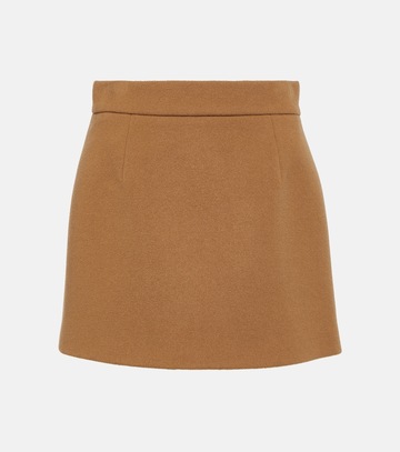 tod's wool miniskirt in beige