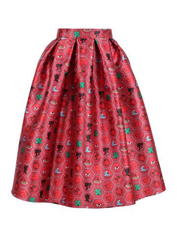 Alessandro Enriquez barbie Flared Skirt in red