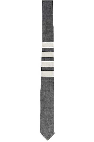 thom browne classic 4 bar tie in gray in grey
