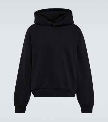 acne studios cotton-blend fleece hoodie in black